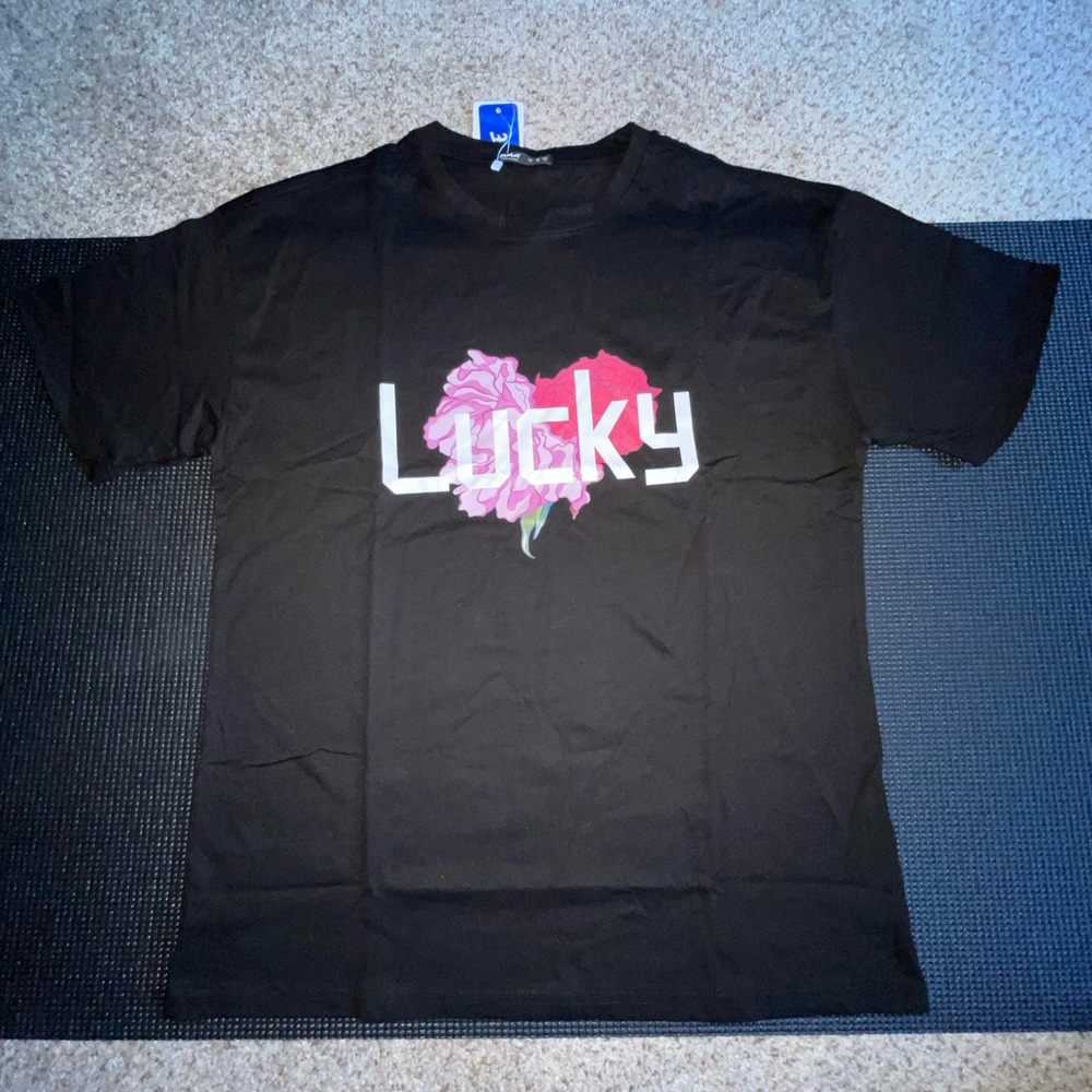 Guys letter floral graphic tee